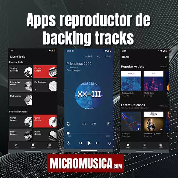 micromusica.com - Reproductor de pistas de acompañamiento para músicos con bucles de acordes gratis.