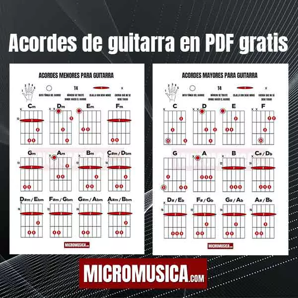micromusica.com - Acordes de guitarra mayores y menores en PDF para descargar o imprimir gratis