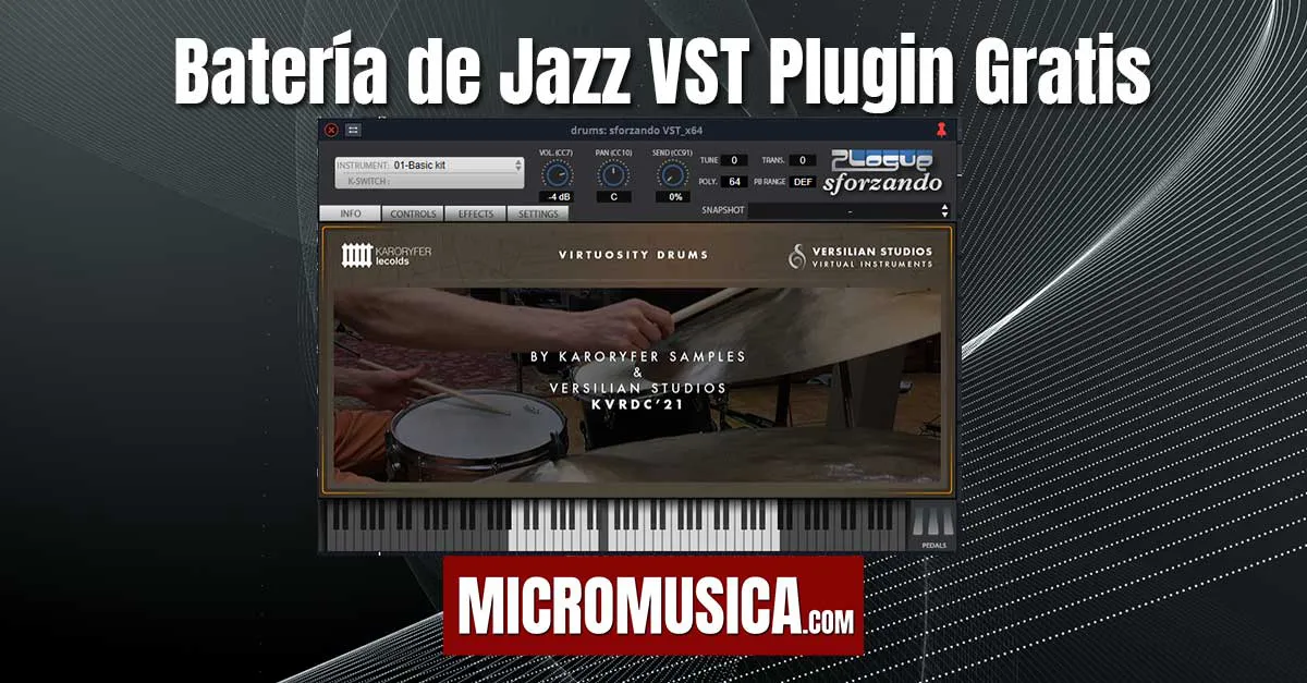 micromusica.com - Excelente Plugin Gratis , Batería De Jazz Para Sforzando Increíble Calidad De Sonido.  