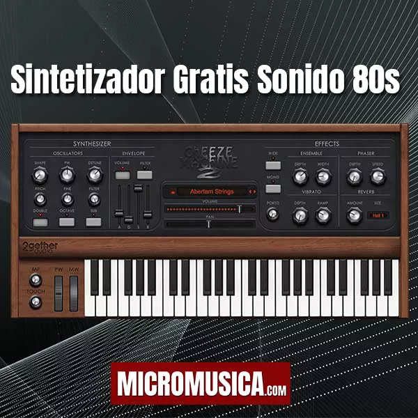 micromusica.com - Sintetizador gratis con sonidos de cuerdas vintage clásico de los 80s. 