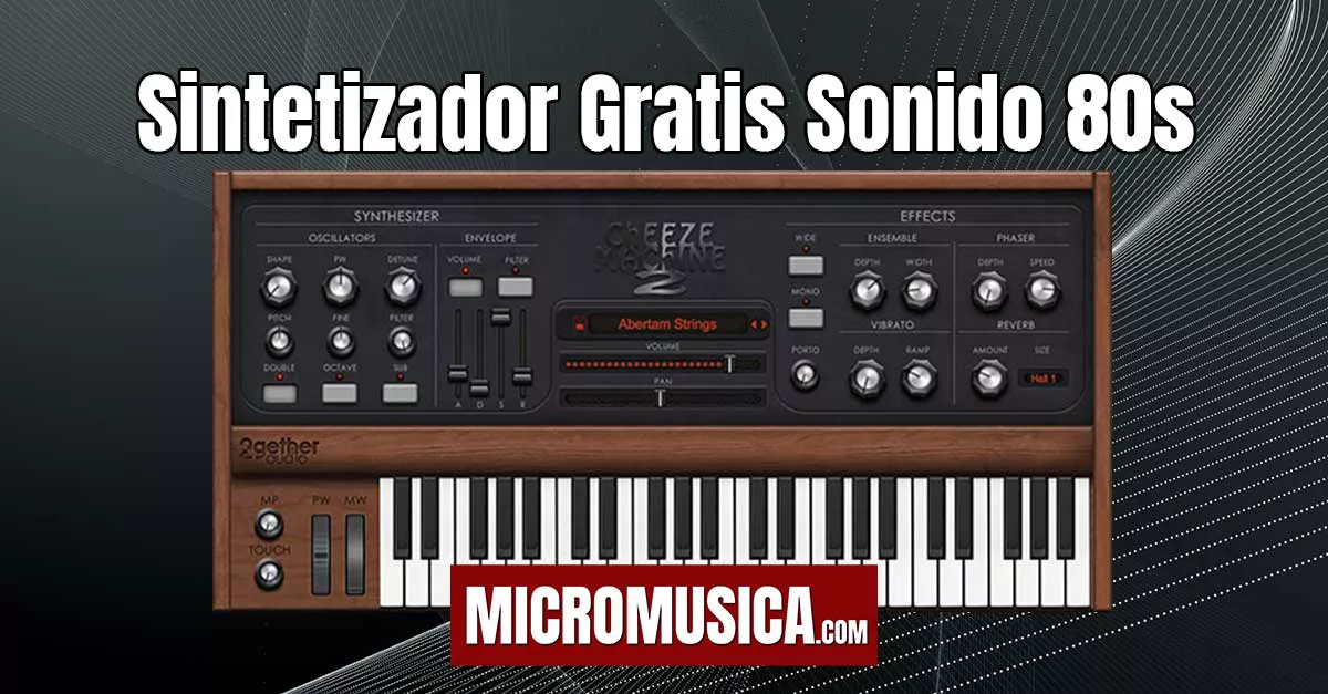 micromusica.com - Sintetizador gratis con sonidos de cuerdas vintage clásico de los 80s. 