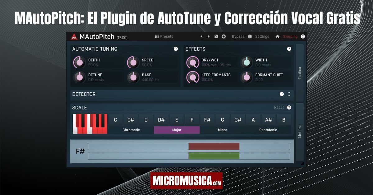 micromusica.com - MAutoPitch: El Plugin de AutoTune y Corrección Vocal Gratis de Melda Production