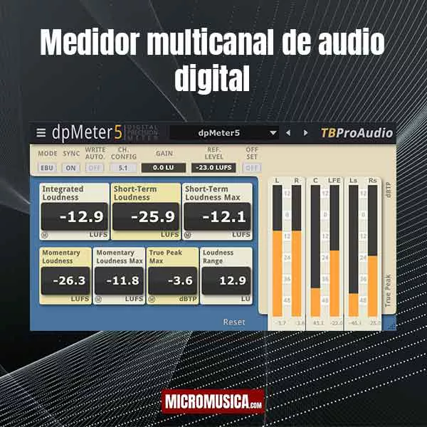 micromusica.com - Medidor multicanal de audio digital con mediciones de RMS dpMeter
