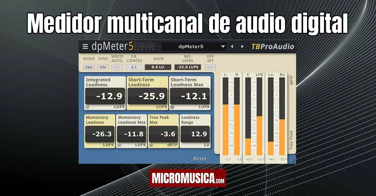 micromusica.com - Medidor multicanal de audio digital con mediciones de RMS dpMeter